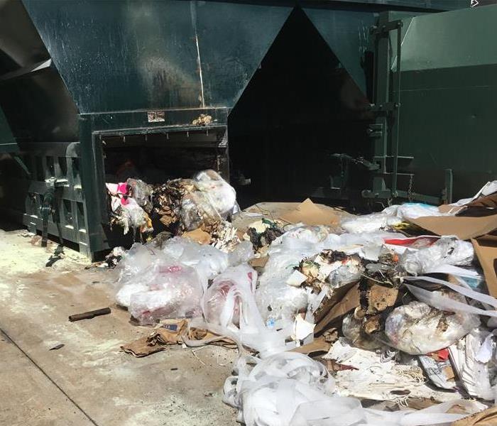 Commercial Dumpster Fire Cleanup Before